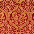 Red brocade fabric for medieval clothing from 100% silk © Sartor Bohemia