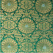 Brocade Lucca, handwoven silk with gold, emerald