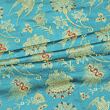 Blue and gold brocade fabric for medieval clothing from 100% silk © Sartor Bohemia