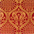 Red brocade fabric for medieval clothing from 100% silk © Sartor Bohemia