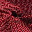 Geometric brocade, red and black