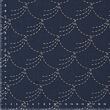 Sashiko fabric panel with eight patterns, indigo blue