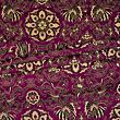 Brocade chrysanthemum, black and gold and plum