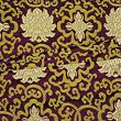 Brocade water lily, gold and plum