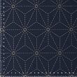 Sashiko fabric panel with eight patterns, indigo blue