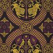 Black damask fabric for medieval clothing from silk wool © Sartor Bohemia