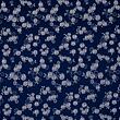 Floral brocade fabric, blue and white