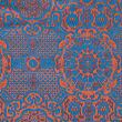 Brocade Ming, blue and orange