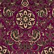 Brocade chrysanthemum, black and gold and plum