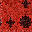 Brocade water lily, black and red