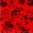 Japanese brocade fabric, red and black
