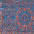 Brocade Ming, blue and orange