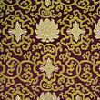 Brocade water lily, gold and plum