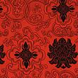 Brocade water lily, black and red